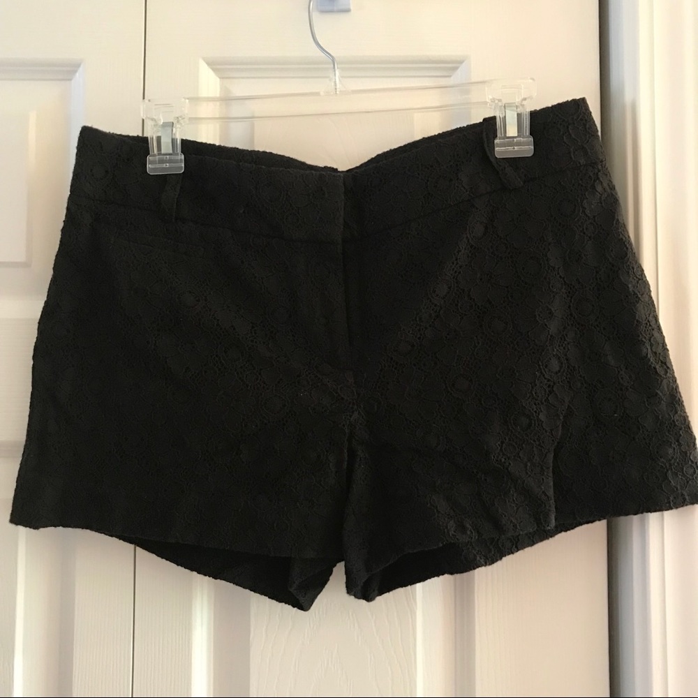 Loft black lace shorts, 4 inch inseam, 6